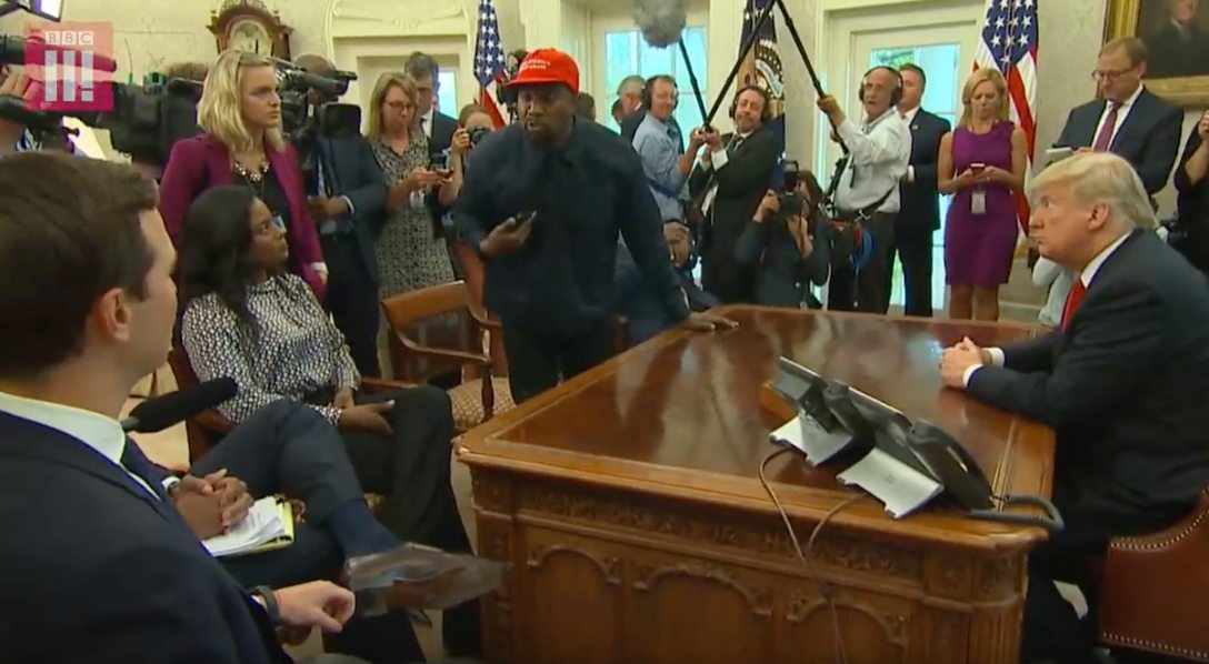 Kanye West est reçu par Donald Trump à la Maison-Blanche en octobre dernier. 