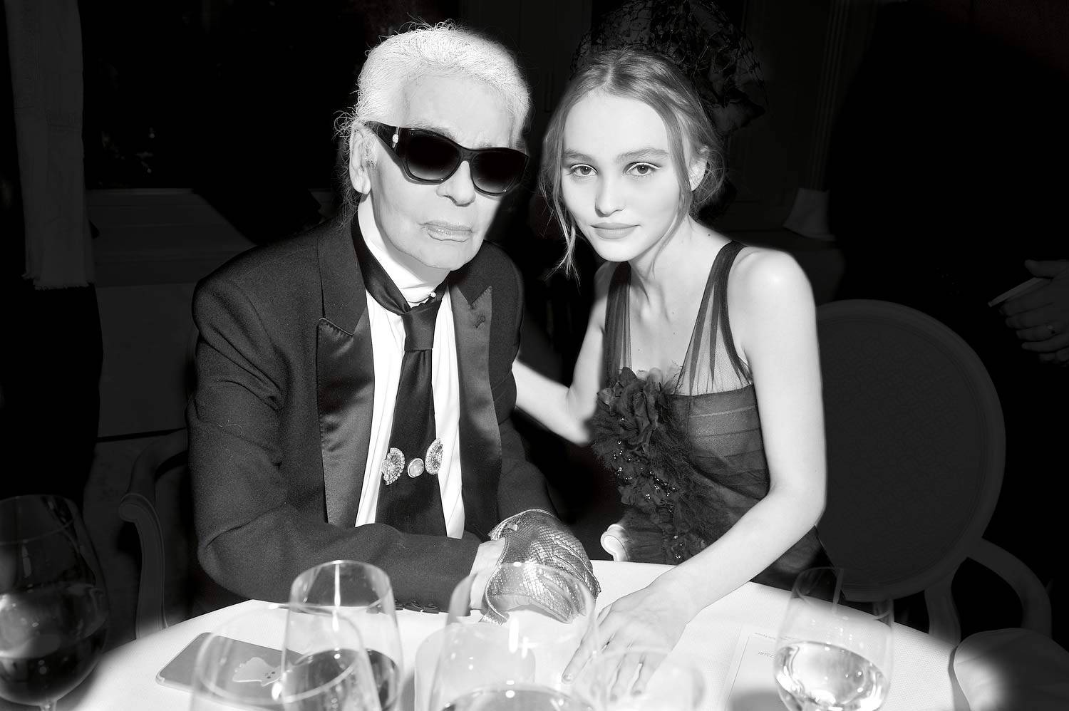 Karl Lagerfeld et Lily-Rose Depp - crédits Stéphane Feugère