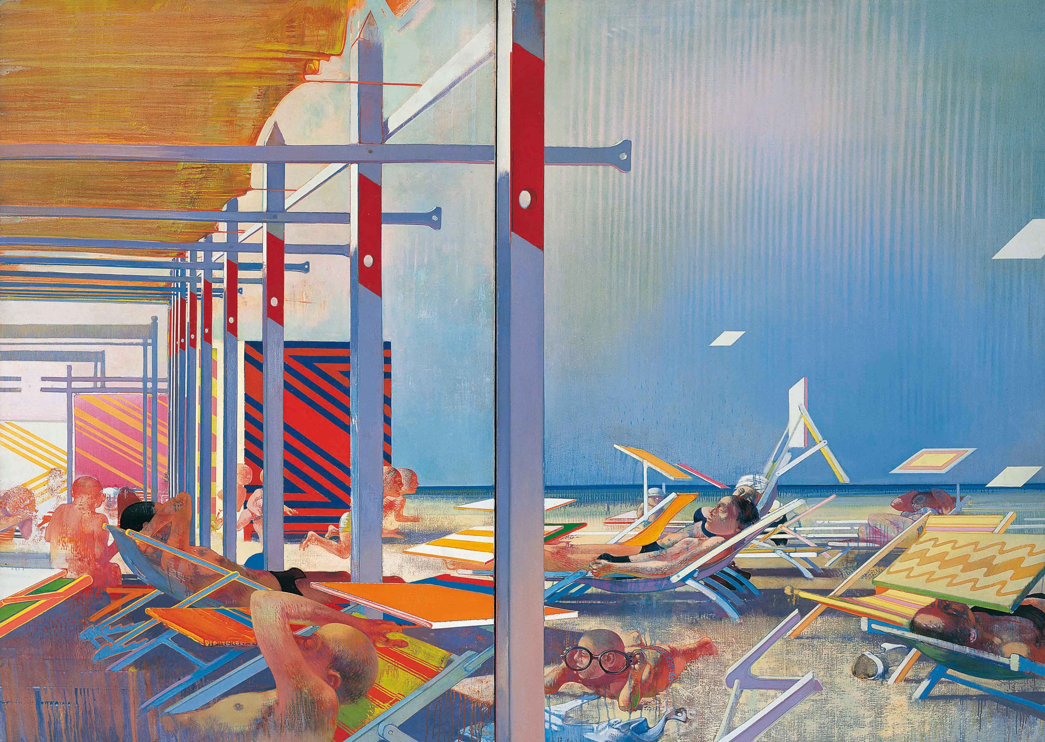 Les écrans du soleil, 1967-1968, huile sur toile, 197 x 273 cm - Leonardo Cremonini