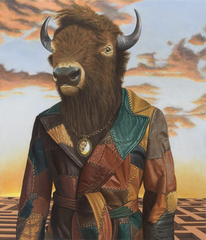 “Buffalo Minotaur” (2016), huile sur lin, 127 x 109,2 cm. Sean Landers, courtesy of Capitain Petzel, Berlin. Photo : Christopher Burke Studio.