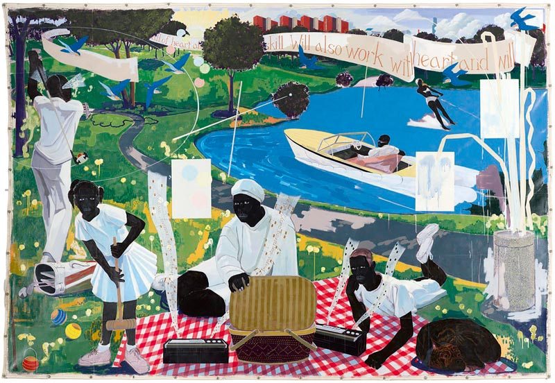 “Past Times”, 1997, Kerry James Marshall. Acrylic and collage on canvas. The work was sold for more than 18 million euros at Sotheby's New York in May 2018.