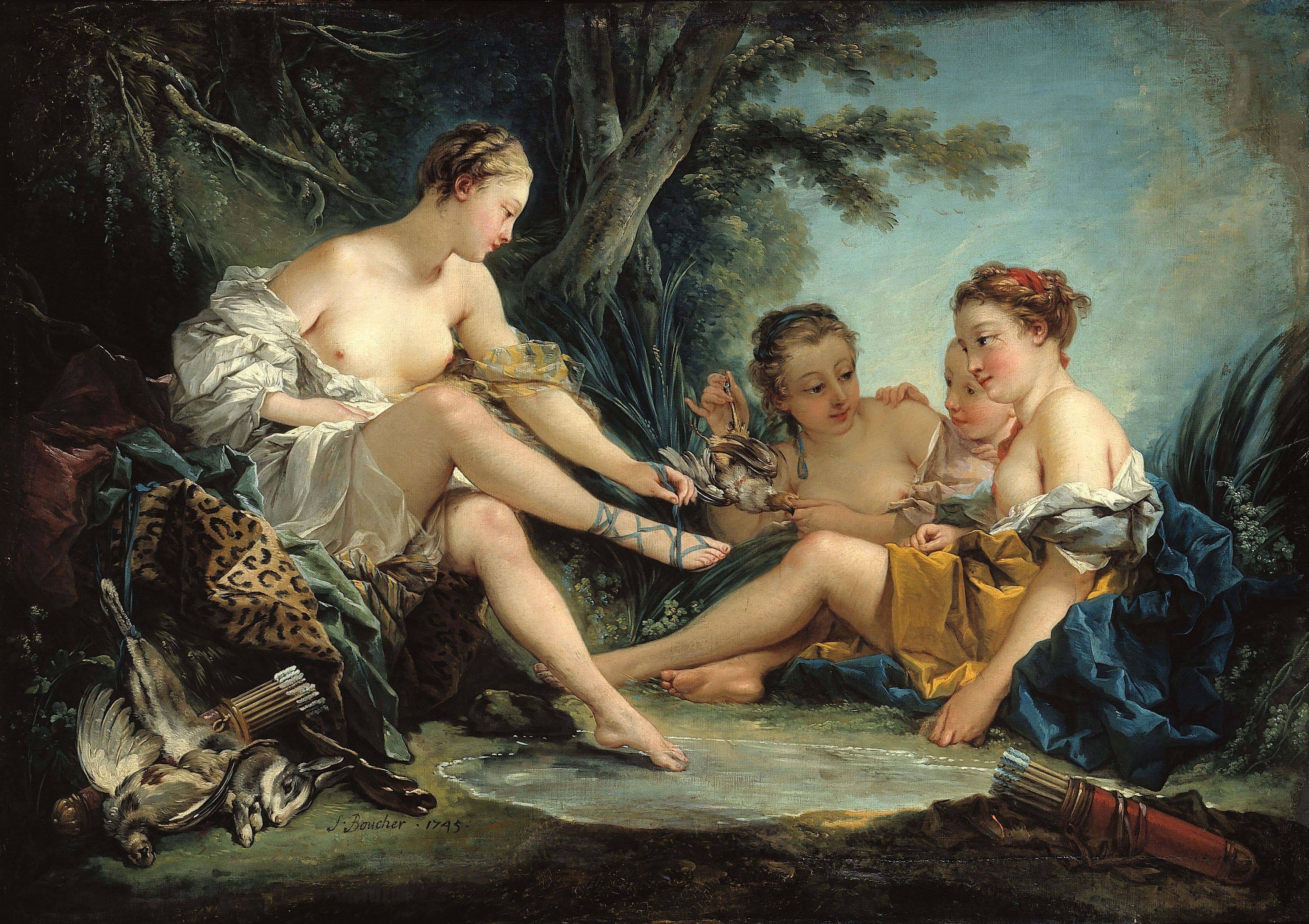 François Boucher, “Le retour de chasse de Diane” (1745). Musée Cognacq-Jay, le musée du XVIIIe.