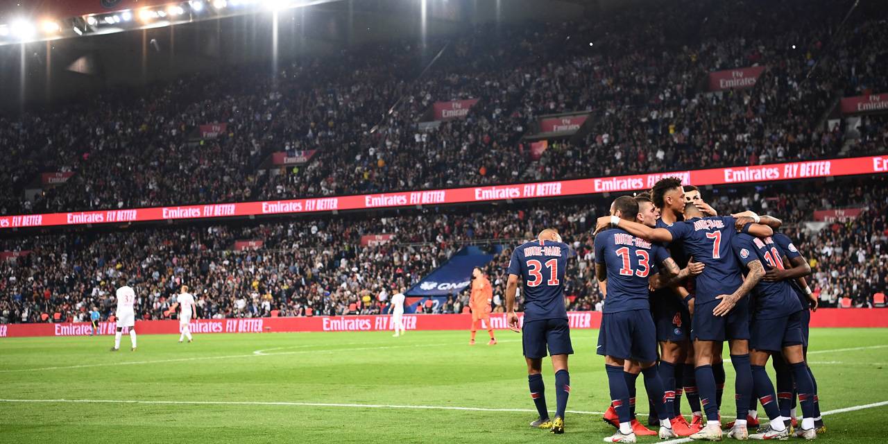 Les joueurs du Paris Saint-Germain célèbrent leur victoire face à l'AS Monaco en avril 2019. 
