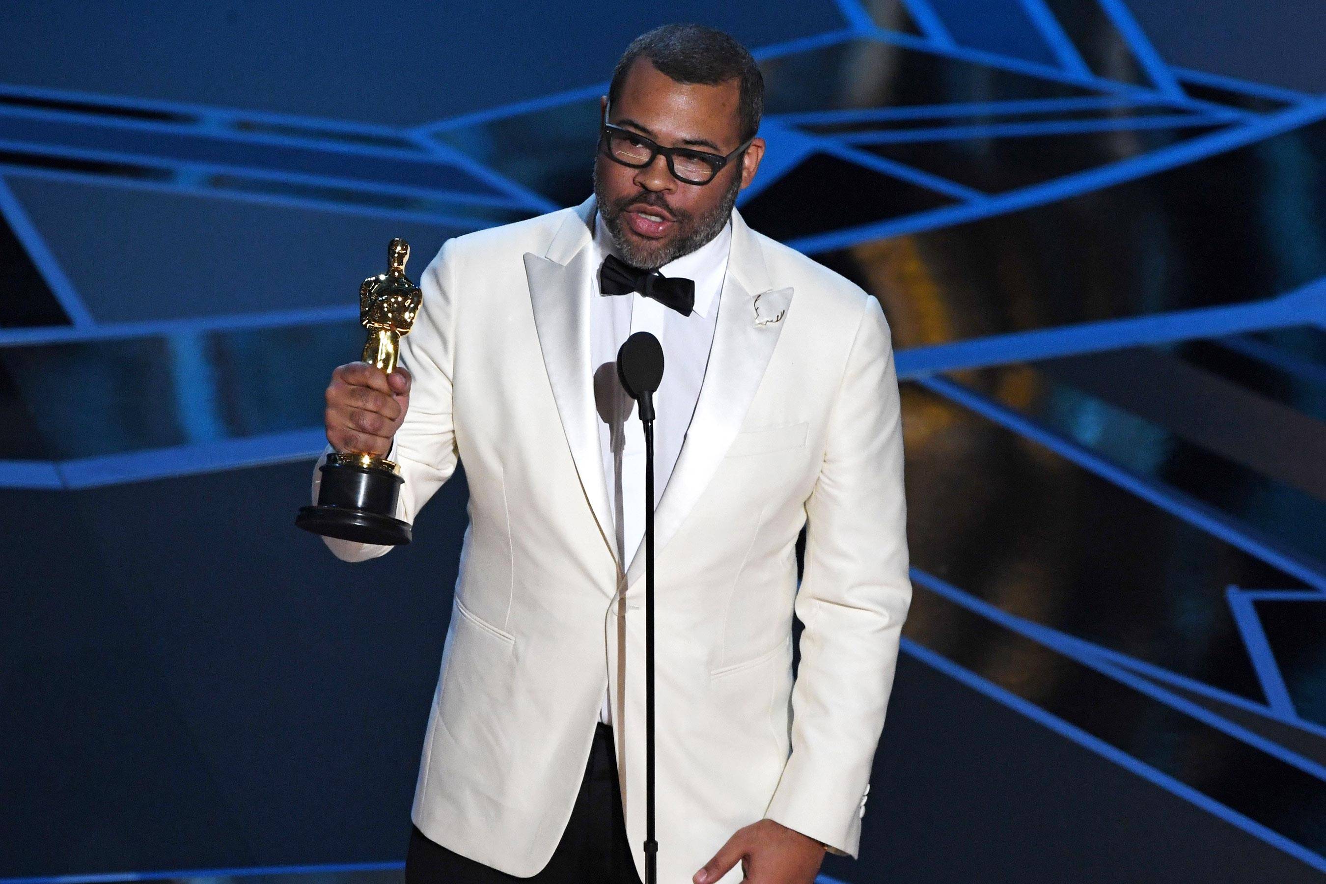 Jordan Peele remporte l'Oscar du meilleur scénario original en 2018. 
AFP / Getty Images.