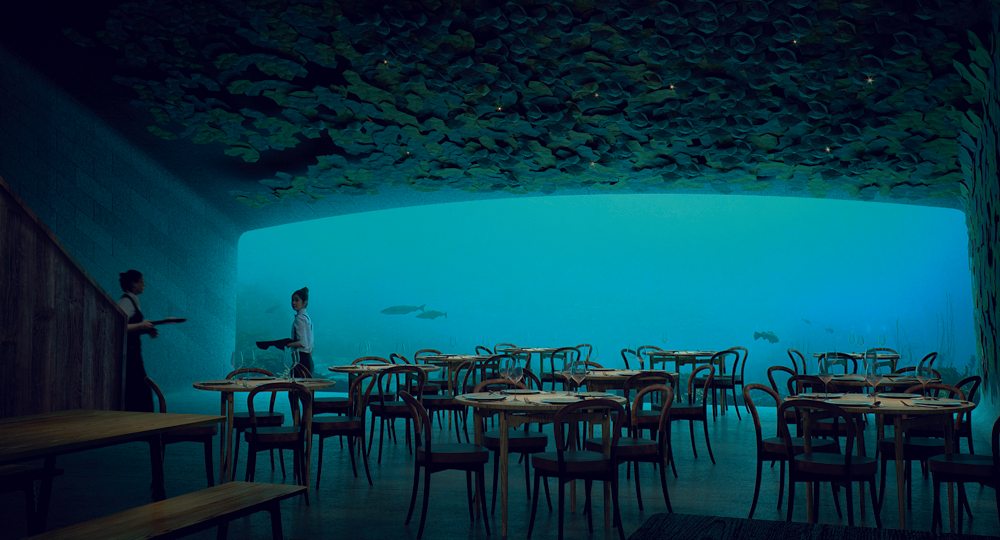 Under, le premier restaurant sous la mer d’Europe, réalisé par l’agence Snøhetta.