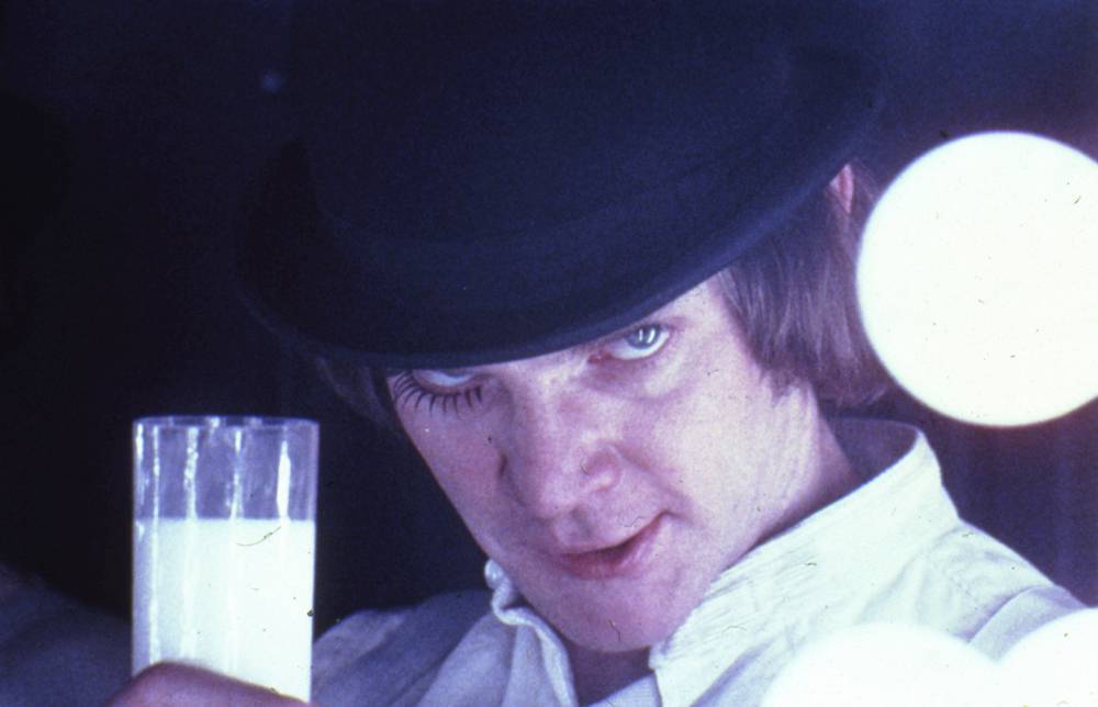 Malcolm McDowell dans “Orange Mécanique” réalisé par Stanley Kubrick (1971)