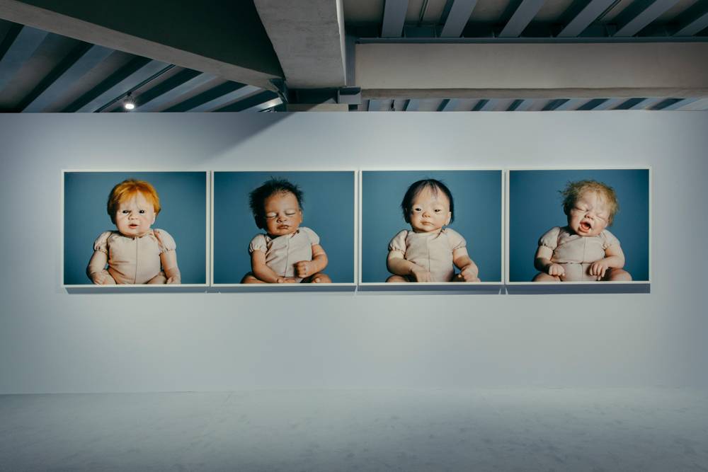 “Surrogati. Un amore ideale” exhibition, Osservatorio of the Prada Foundation, in Milan with photographs by Jamie Diamond: “Aisha” (2014), “Harry” (2014), “Kameko” (2014) and “Troy” (2014), from the “Nine Months of Reborning” series. Courtesy of Fondazione Prada, Photo: Mattia Balsamini