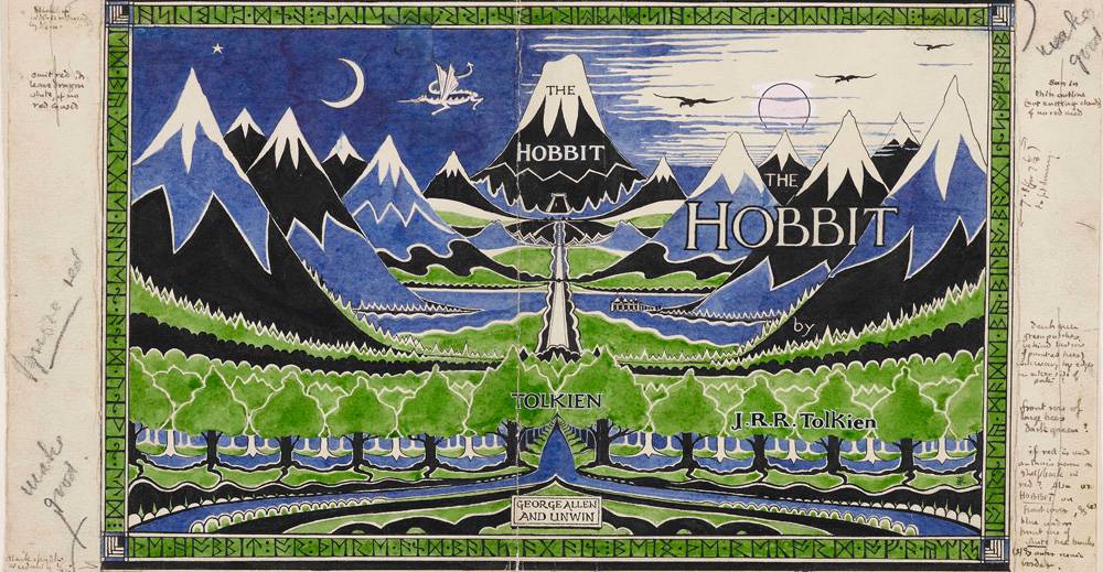 Maquette de la jaquette pour “Le Hobbit” (1937).
