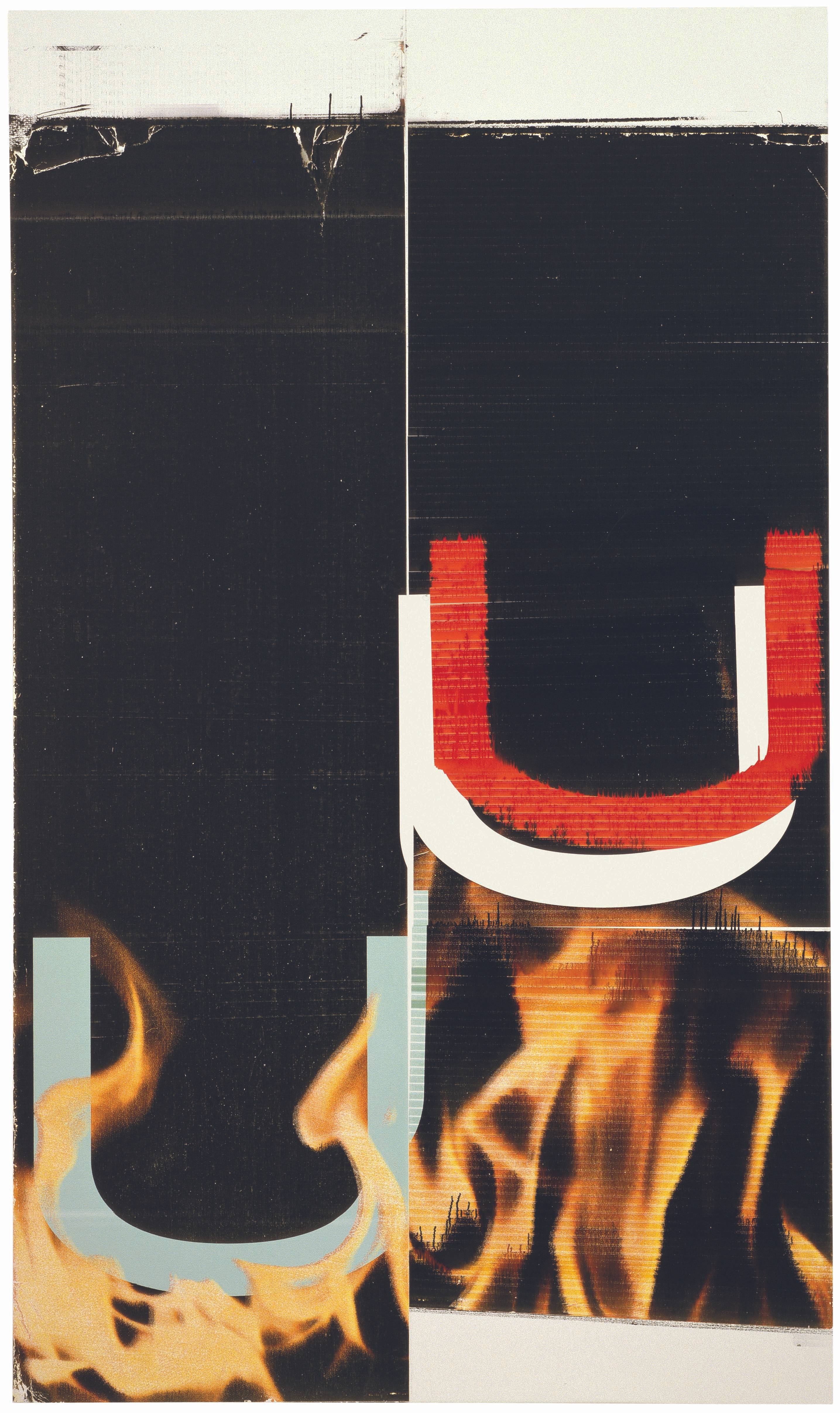 Wade Guyton, “Sans titre” (2006). Impression jet d'encre sur lin, 228,6 x 134,6 cm. Photo : Larry Lamay.