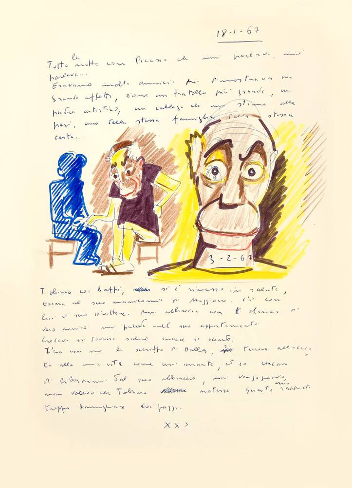 <p>Federico Fellini, Rêve du 18 janvier 1967,<em> Le livre de mes rêves, </em>volume I, © Comune di Rimini Cineteca - Archivo Federico Fellini.</p>
