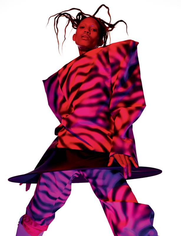 <p>Zebra printed costume and hoop skirt, LIAM JOHNSON.</p>
