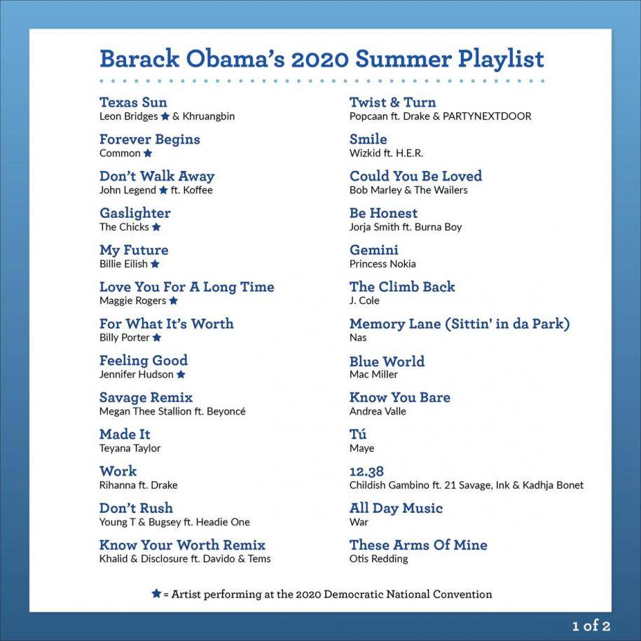 Billie Eilish, Mac Miller, Megan Thee Stallion: Barack Obama shares his summer playlist