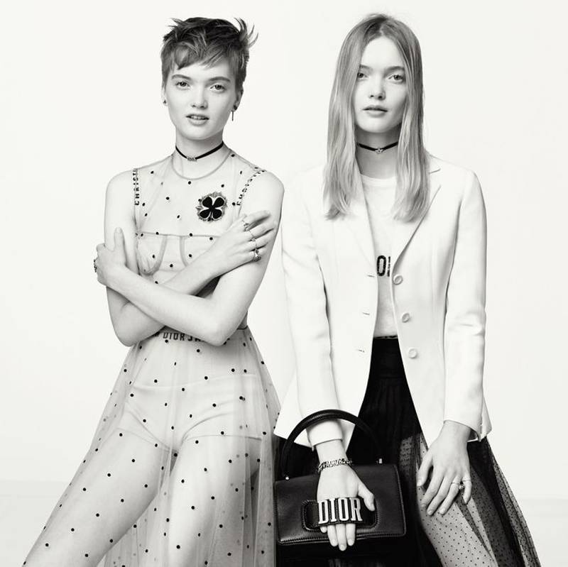 <p>Dior campaign spring-summer 2017 shooted by Brigitte Lacombe with models Ruth et May Bell.</p>
