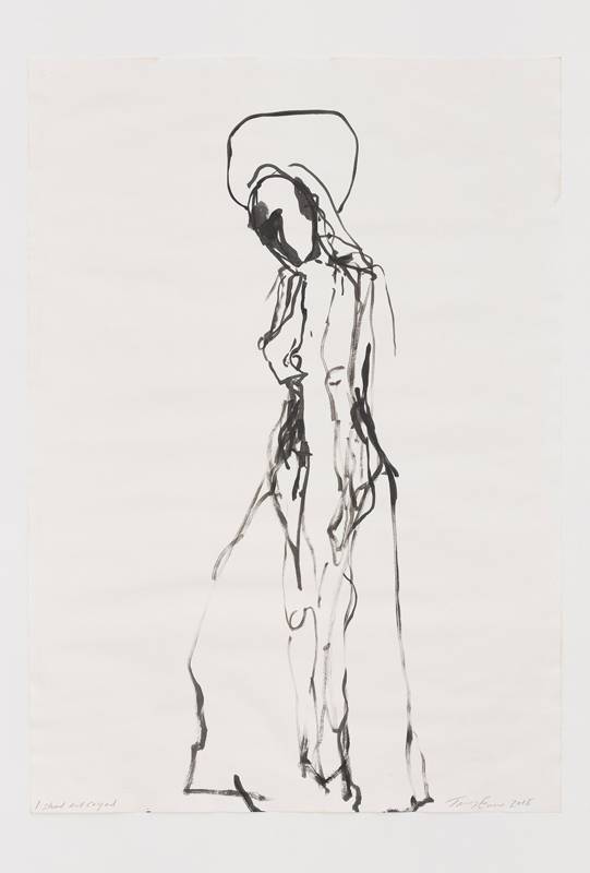 <p>Tracey Emin, “I stood and cryed” (2018). Acrylique sur papier, 83.1 x 58.7 cm © Tracey Emin. Droits réservés, Courtesy White Cube, Adagp, Paris, 2019</p>
