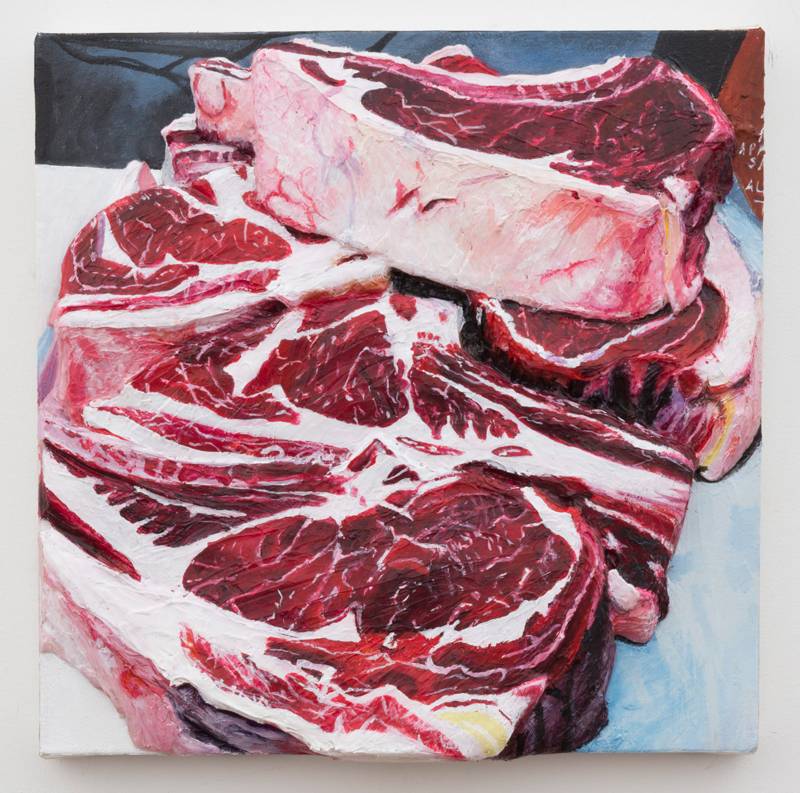 <p>Gina Beavers, “Local Pasteurized Beef” (2014). Courtesy de l'artiste.</p>
