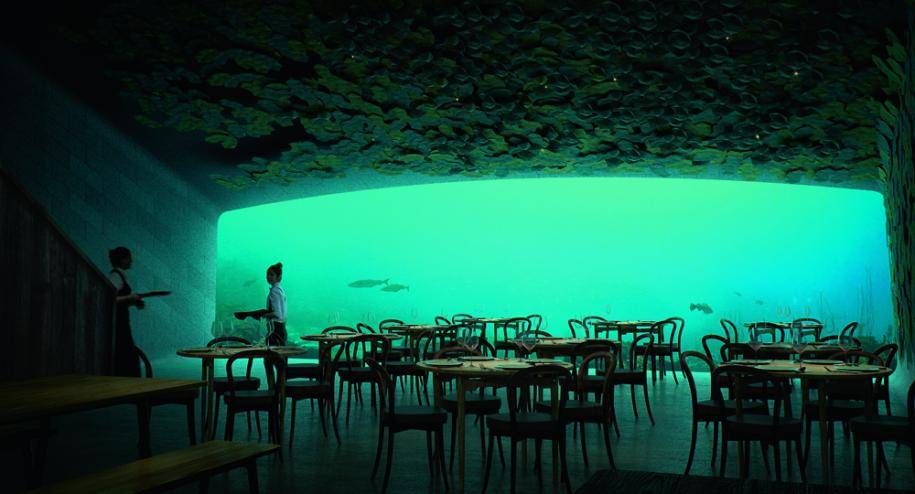 <p><strong><em>Under</em>, le premier restaurant sous la mer d’Europe, réalisé par l’agence Snøhetta.</strong></p>
