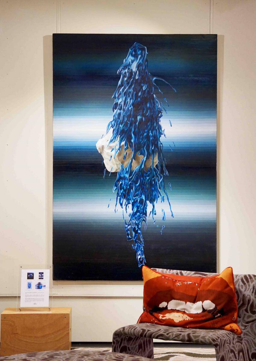 <p>“Symbiose” de César Bardoux, huile sur toile, 195 x 130 cm.</p>
