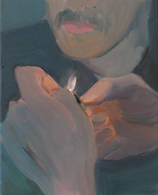 <p>Xinyi Cheng, “Lighter III” (2019). Huile sur toile, 41 x 33 x 2.5 cm © Galerie Balice Hertling, Paris. Image ©<em> </em>Aurélien Mole.</p>
