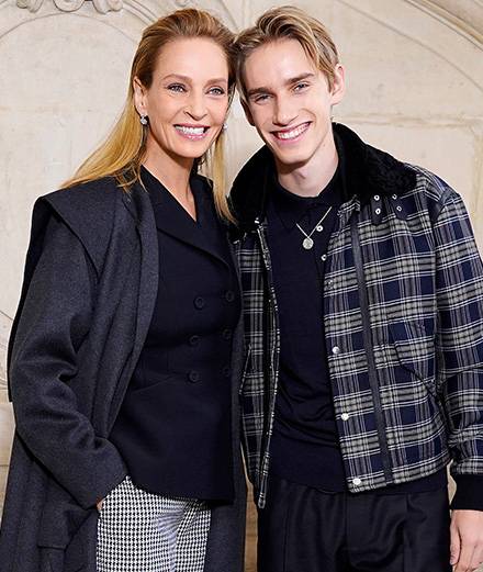 Uma Thurman et son fils au défilé Dior haute couture printemps-été 2020